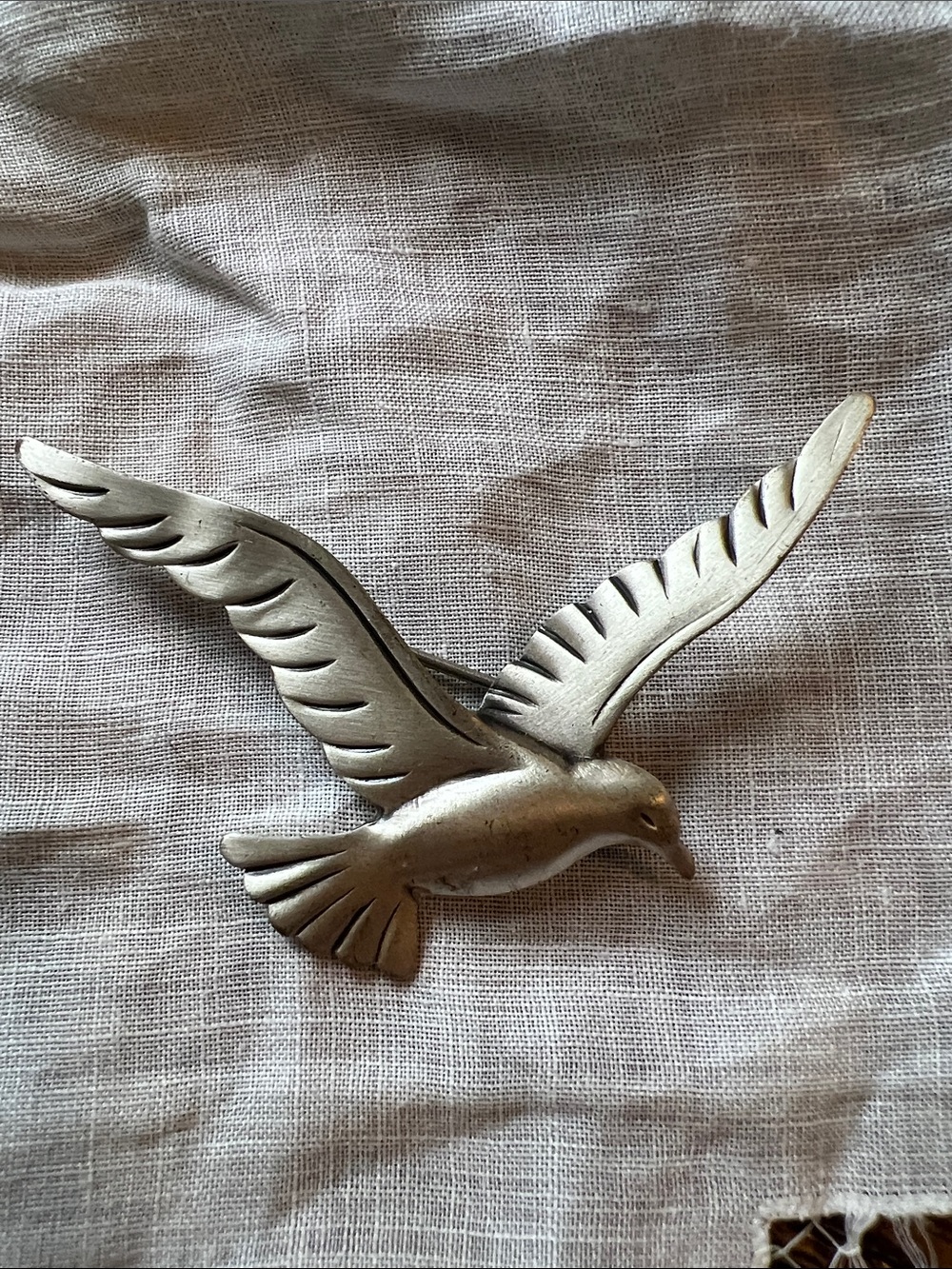 Vintage 50s Stamped BEAU STERLING Polished SEAGULL Shape Pin Brooch 3.12g